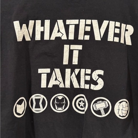 Marvel Black Short Sleeve T-Shirt Whatever It Takes - Picture 2 of 3